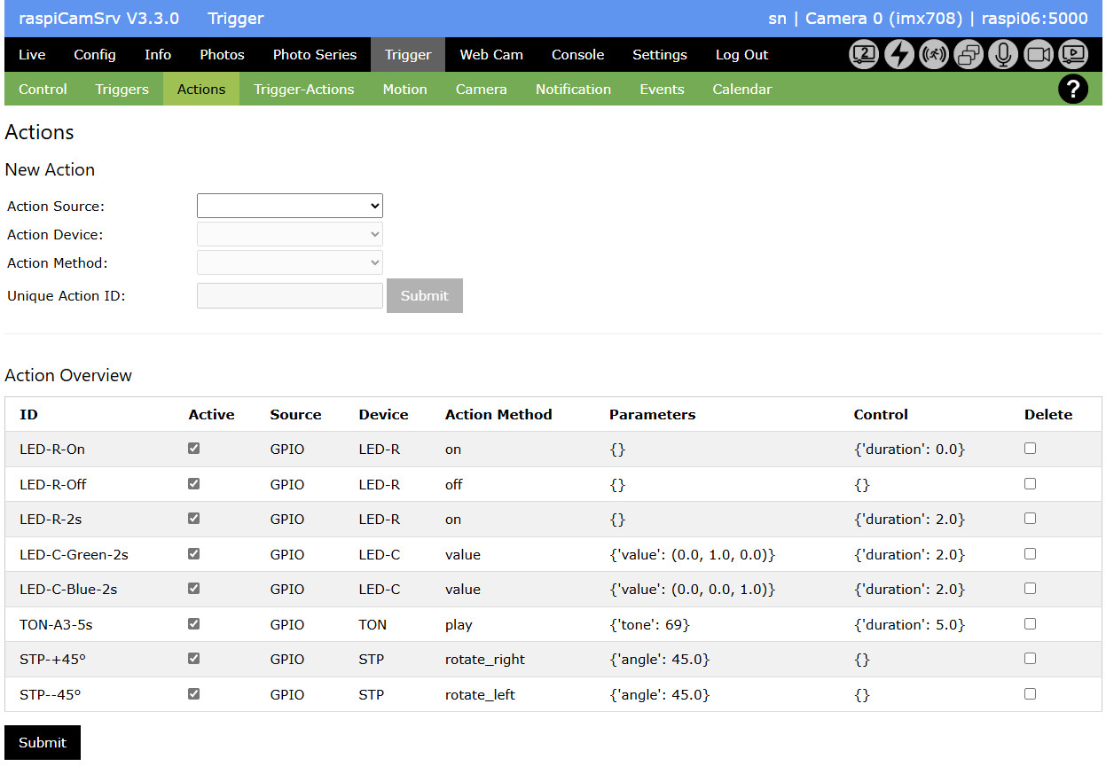 Action Configuration - raspiCamSrv V4.7.x Documentation
